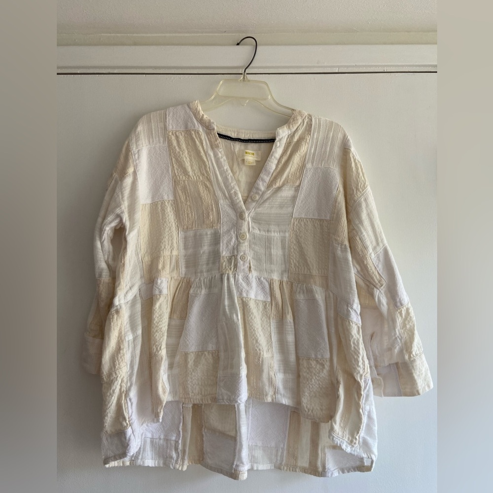 Cream Patchwork Blouse